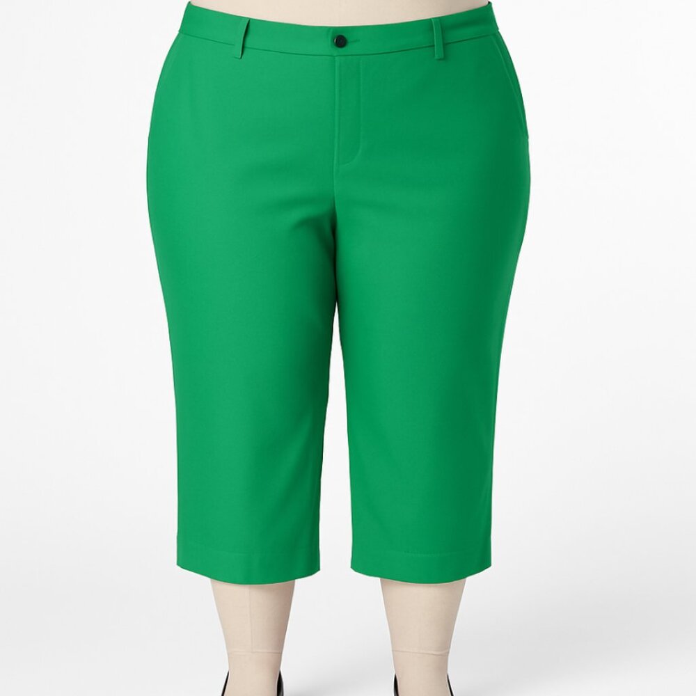 J Crew Kelsey Pants Womens 24 Bright Green Wide Leg Cropped Workwear Preppy